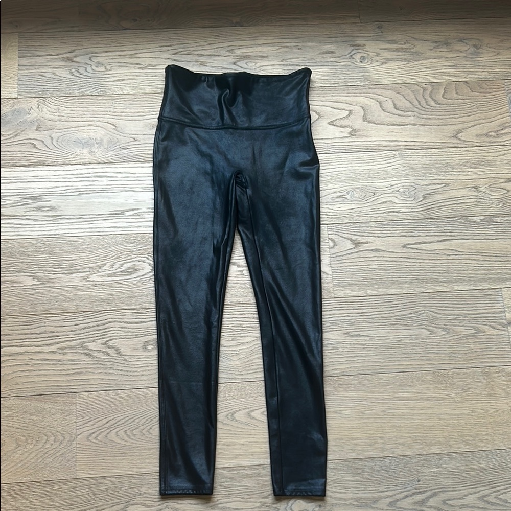 Black Faux Leather Spanx